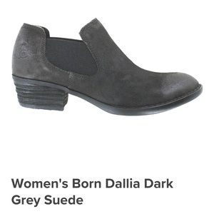 Born Dallia Dark Grey (Asfalto) distressed suede booties